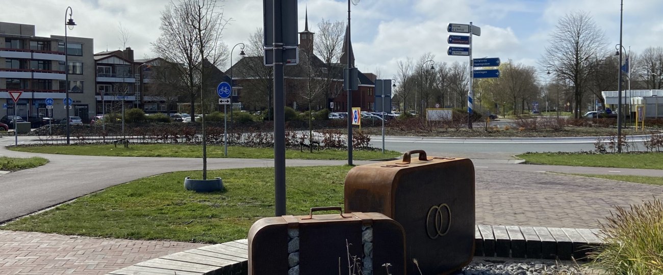 Monument "Standing still" in Delfzijl, the Netherlands. 