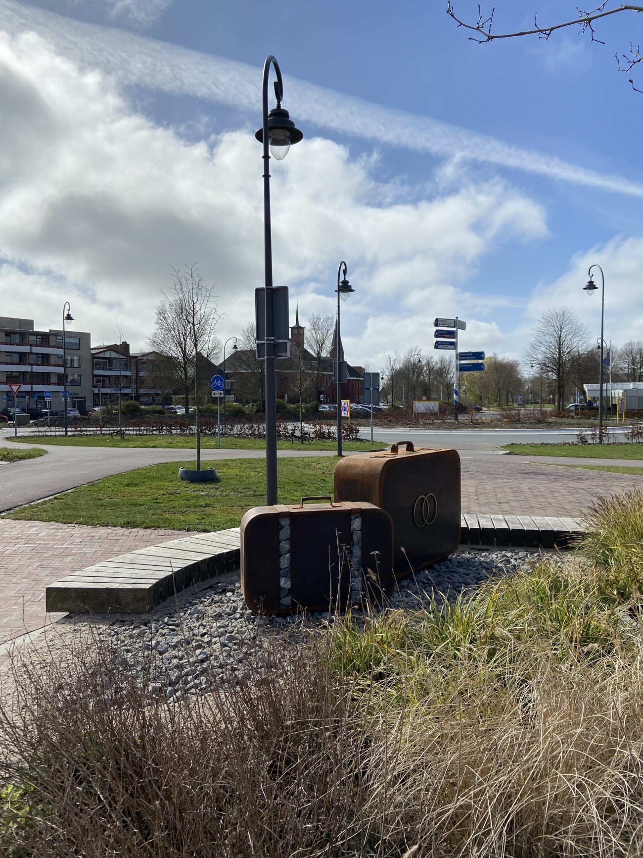 Monument "Standing still" in Delfzijl, the Netherlands. 